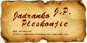 Jadranko Pleskonjić vizit kartica
